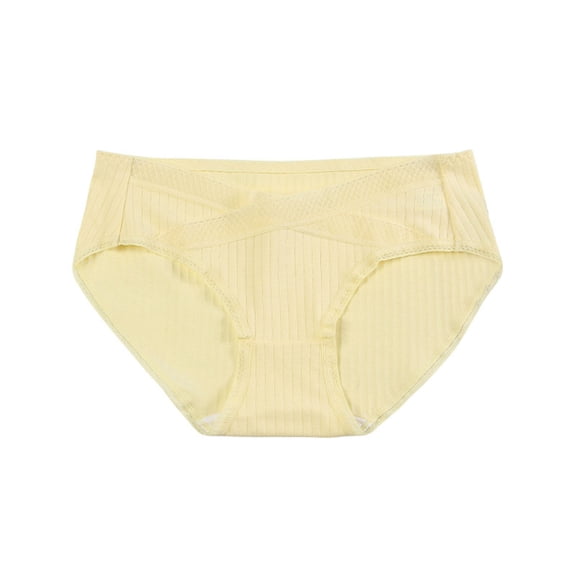 Eashery Bikini Panties for Women Pack Underwear for Mid Waist Cotton Postpartum Ladies Panties Briefs Girls Yellow 3X-Large