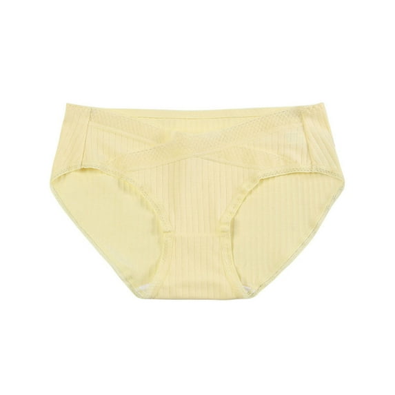 zuwimk Thongs For Women ,Women's Thongs Cotton Breathable Panties Bikini Underwear Yellow,XL