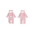 thumbnail image 2 of Cenuakty Girls Birthday Long Sleeve Striped Jumpsuit and Headband, 2 of 9