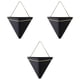 thumbnail image 1 of Maceta de pared geométrica Triangle Wall 3pc negro l m s, 1 of 5