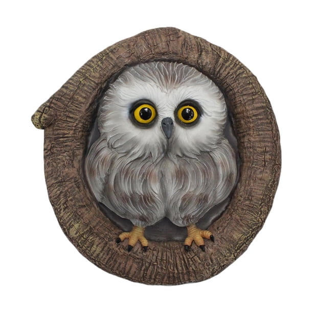 Estatua de búho, decoración de de jardín, impermeable, hecha a mano, 17,5x5,5x17,5 cm, estatuilla de búho artística para jardín para uso en inte