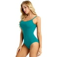 thumbnail image 6 of Aislor Women's Strappy Ballet Dance Leotard Camisole Backless Cross Criss Gymnastic Bodysuit Lake Green Small, 6 of 7