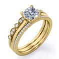 thumbnail image 4 of Anillo de Compromiso JeenMata Solitario 2 Quilates Filigrana Art Deco Oro Amarillo 18K sobre Plata, 4 of 6