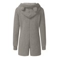 thumbnail image 3 of Snorda Pajamas for Women Plush Hooded Jumpsuit Casual Winter Warm Long Sleeve Fleece Cute Bear Ear Cap Romper Sleepwear, 3 of 5
