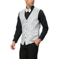 thumbnail image 4 of NOMADIC NOOK Men's Sparkle Sequin Suit Vest V Neck Waistcoat with Bow Tie 2 Pack, 4 of 6
