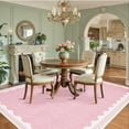 thumbnail image 2 of Garvee 4x6 Modern Bordered Area Rugs Washable Rug, Solid Rug Ultra Soft Rugs with Non Slip Backing, Low Pile Throw Rugs Carpet for Bedroom Living Room Home Office, Pink, 2 of 7