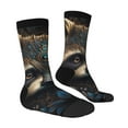 thumbnail image 2 of Goofa Tribal Style Raccoon Printed Men's Crew Socks, Soft Durable Breathable Moisture-Wicking with Odor Control Cotton socks, 2 of 9
