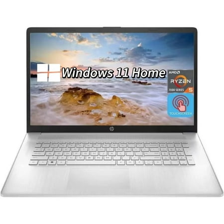 HP Newest 17 Laptop 17.3" HD+ Touchscreen Laptop, AMD Ryzen 5 7530U (Beats i7-1165G7), 32GB RAM, 512GB SSD,Wi-Fi 6,Bluetooth, Webcam, HDMI, Windows 11 Home, Silver