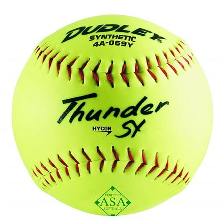 Spalding Sports Div Russell 12 in. Dudley ASA Poly Core Synthetic Cover Thunder SY Softball - Pack of 6