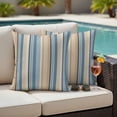 thumbnail image 4 of Blue Brown Beige Outdoor Waterproof Pillow Covers, Boho Farmhouse Abstract Stripes Art Decorative Square Throw Pillowcase Sofa Cushion Sham for Patio/Couch/Chair, 20"x20" 2 Pack, 4 of 8