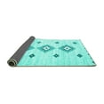 thumbnail image 2 of Ahgly Company Indoor Square Abstract Turquoise Blue Contemporary Area Rugs, 7' Square, 2 of 4