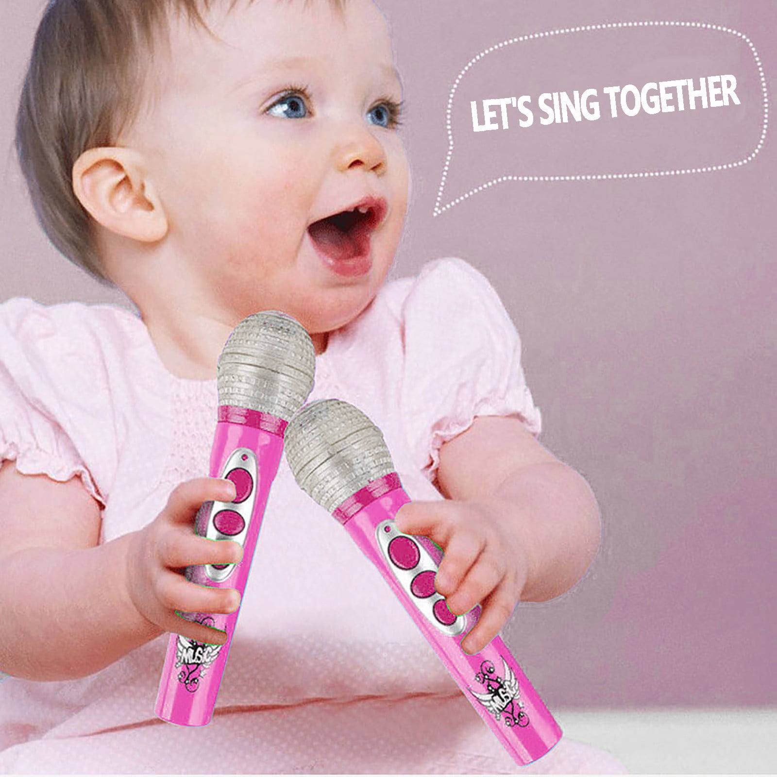 New Kids Karaoke Machine With 2 Microphones Music Play Toys Set Adjustable Stand 