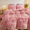 XeGe Tie Dye Plush Shaggy Duvet Cover Set, Ombre 3 Pieces Soft Velvet Fluffy Furry Bedding Set