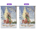 thumbnail image 2 of Merry Christmas Chinese Shar-Pei Snowy Winter with Gifts Tree Decorations House Flag 28x40in Double Sided Dog Lover Outdoor Decor - 12020, 2 of 5