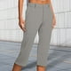 thumbnail image 1 of WILLBEST Pantalones Casuales para Mujer con Bolsillos y Botones, Pantalones Capri Elásticos para Uso Diario y Estilo. Chica, 1 of 5