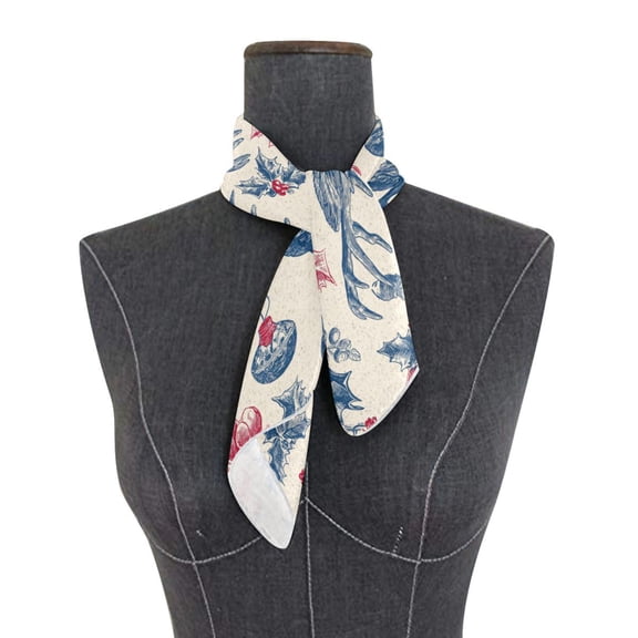 Square Scarf 24x24 Inch Christmas Reindeer-themed Pictorial Silky Satin Sun Protection Neck Scarf for Women Multi-Purpose Head Wrap Bandana for Hair Bag Decoration