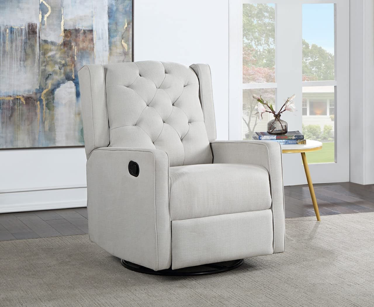 AFG Ava Manual Swivel Glider Recliner, Gray
