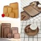 thumbnail image 3 of Twowood Hogar Redondo cuadrado rectángulo comida bocadillo bandeja de madera aislamiento mesa de comedor estera decoración Twowood 21005298, 3 of 7
