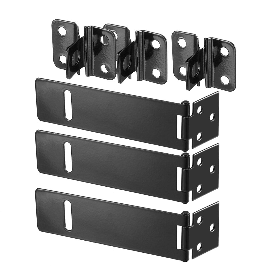 Hasp Lock Padlock Latch Lock for Doors 5.16" Length, Black