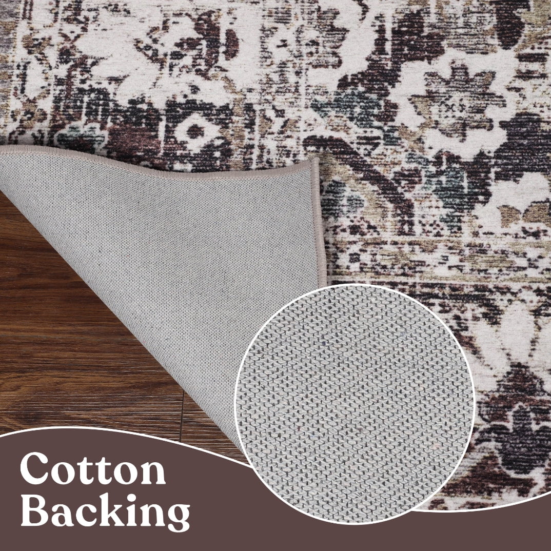 Superior Mahi Modern Medallion Washable Indoor Area Rug, 12' x 18', Grey