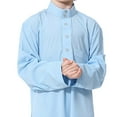 thumbnail image 4 of Boys Middle Muslim Pure Fashion Dresses And Long Topcoats Comfortable Blouse Boys Sweater Coat Tops Spring Fall Clothes Boys Button Down Shirt, 4 of 9