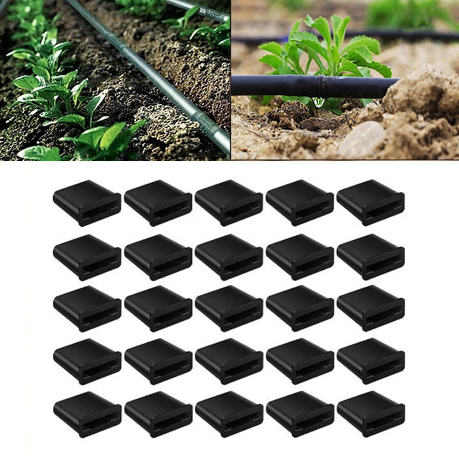 Miulika Drip Tape Row Ends Practical Easy to Install Folding Water Drip Tape Irrigation Kit for Yard Vegetable Outdoor Orchard Garden 25 Pieces
