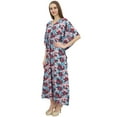thumbnail image 5 of Bimba Caftan en Coton Long Kaftan Femme Robe de Nuit Kimono Rose Robe de Couverture-12, 5 of 5