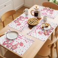 thumbnail image 5 of Galentine's Day Placemats Set of 4 Pink Gnomes Love Heart Balloon Tree Branch Place Mats Indoor Wipeable Table Mats Washable Dining Table Placemats for Kitchen Holiday Party Home Decor 13x19 Inch, 5 of 9