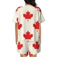 thumbnail image 3 of Lsque Happy Canada Day Women's Short-Sleeved Pajama Set - 2 Piece Soft and Lightweight Sleepwear Set-Medium, 3 of 9