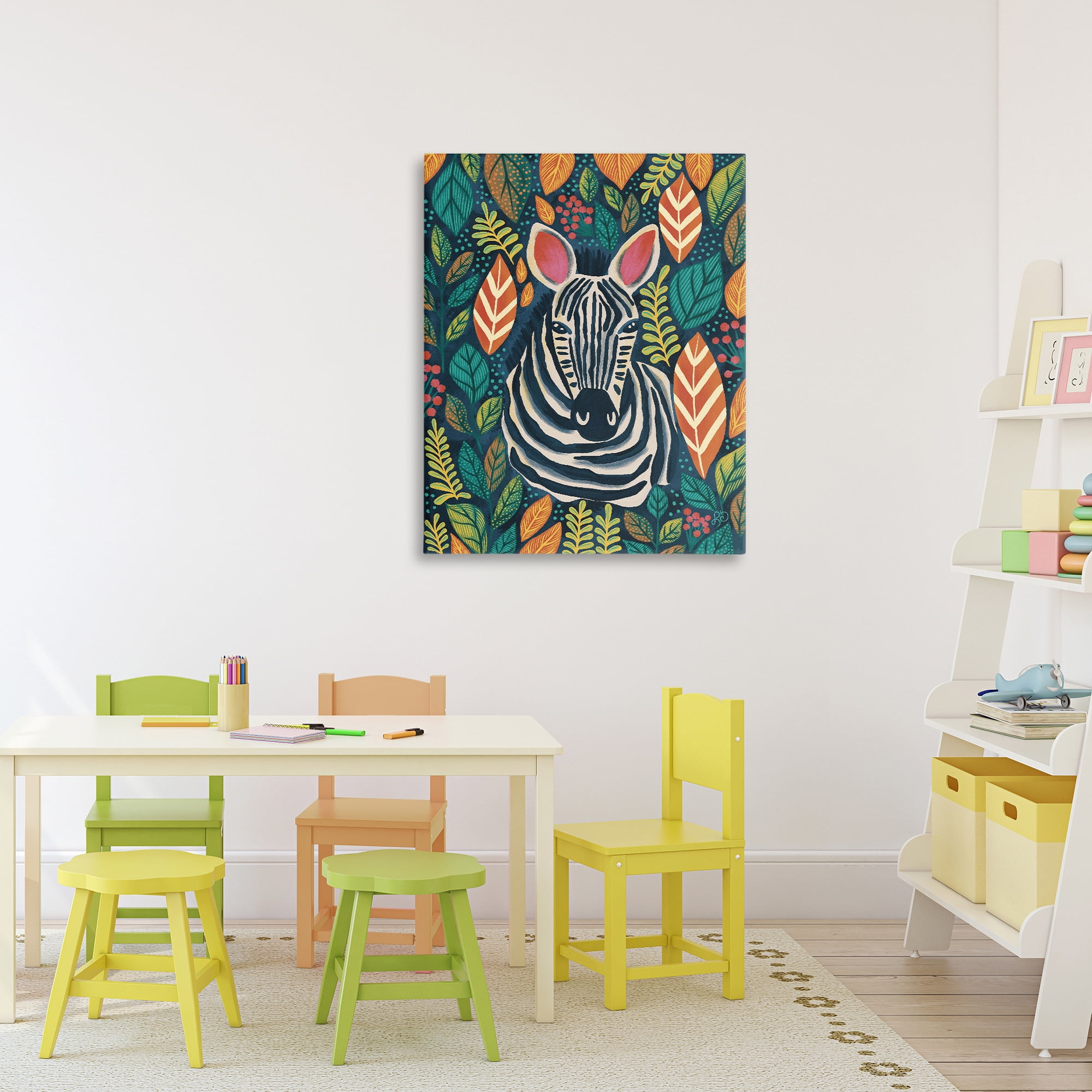 Stupell Industries Exotic Leaf Pattern Zebra Canvas Wall Art, design by Lisa R Dumm