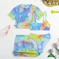thumbnail image 2 of Youmylove Girls Swimsuits 4 Piece Tankini Bathing Suit Set Tie Dye Cute Bikini Swimwear With Cover Ups Beach Skirt Stylish Summer Swim Suit For 8-9 Years, 2 of 3