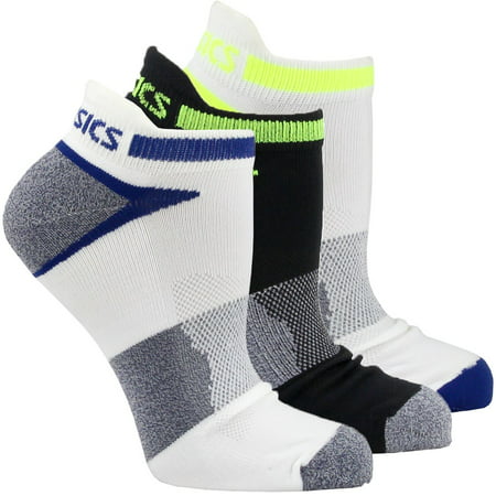 Asics Mens Quick Lyte Cushion Single Tab 3-Pack Running Athletic Socks Socks (Best Mens Running Socks)