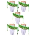 thumbnail image 3 of QualitChoice Wide Application And Durable Sequined Belly Dance Hip Scarf For Performances Waist Automatic dark green 5Set, 3 of 6