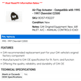 thumbnail image 2 of Air Flap Actuator - Compatible with 1995 - 1997 Chevy C2500 1996, 2 of 2