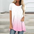 thumbnail image 2 of Xihbxyly Blouses for Women, Women's Oversized T Shirts Round Neck Leisure Short Sleeve Print Tops Summer Casual Loose Blouse T-Shirts, 2 of 5