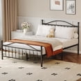 thumbnail image 3 of Full Size Metal Platform Bed Frame with Victorian Style Wrought Iron-Art Headboard and Footboard,Mattress Foundation,Under Bed Storage,Noise Free,Easy Assembly,No Box Spring Required,Black, 3 of 9