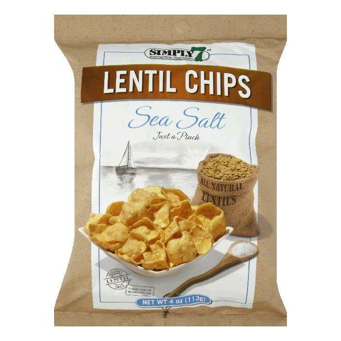 Simply 7 Sea Salt Lentil Chip, 4 OZ (Pack of 12)