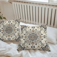 thumbnail image 7 of Waterproof Throw Pillow Covers Set of 2, 18x18 Inch Brown Blue Boho Decorative Pillowcases Outdoor Pillow Slip Cushion Covers Set for Couch Tent Southwestern Geometric Ethnic, 7 of 7