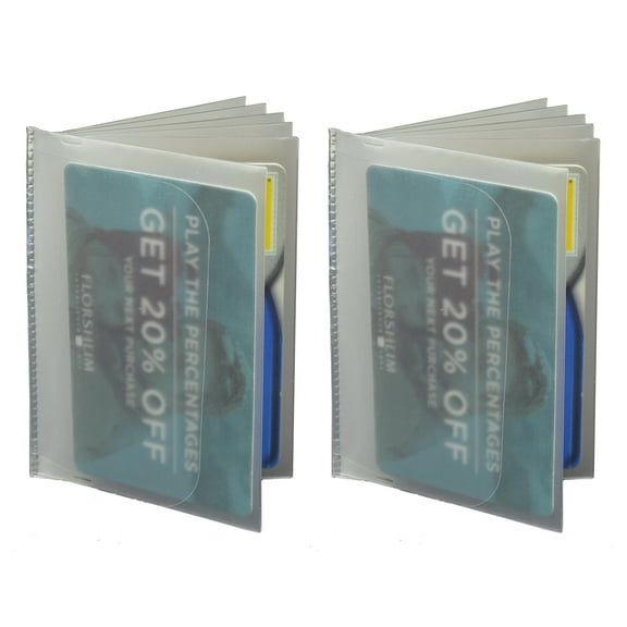 Marshal Heavy Duty Vinyl 6 Pages Insert Bifold Trifold Wallet, 2 Pack