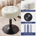 thumbnail image 6 of Furniliving Modern 360° Swivel Vanity Stools, Adjustable Height, Faux Leather White, 6 of 13