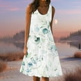 thumbnail image 1 of Mefallenssiah Femmes Mode Vacances d'Été Sans Manches Imprimé Col Rond Partie Robe de Plage, 1 of 5