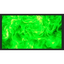 Printed Adhesive Vinyl Green Fire Flames Pattern Permanent Adhesive