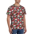thumbnail image 2 of Bixox Men's Skull and Roses Printed Short Sleeve Skinny Athletic T-Shirt, 2 of 6
