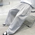 thumbnail image 5 of HAPIMO Boys Kids Drapey Wide Leg Pants Elastic Waist Lightweight Trousers for Loungewear and Daily Wear Gray 160, 5 of 5