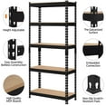 thumbnail image 6 of 5-Tier Metal Storage Shelves Unit, Heavy Duty Boltless Garage Shelving Adjustable Rack for Warehouse Basement Shed Organization, Black, 6 of 6