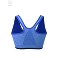 thumbnail image 5 of Gustave Women's Zip Front Close Sports Bra Seamless Wirefree Padded Racerback High Impact Workout Gym Yoga Bras Tank Top "M, Blue", 5 of 10