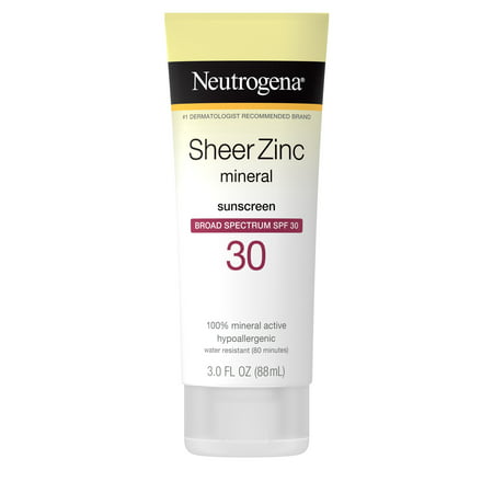 Neutrogena Sheer Zinc Dry-Touch Sunscreen Lotion with SPF 30, 3 fl. (Best Zinc Oxide Sunscreen Uk)