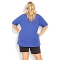 thumbnail image 2 of Avenue Women's Plus Size Sparkling Stars Top Short Sleeve V-Neckline - Cotton Female, 2 of 4