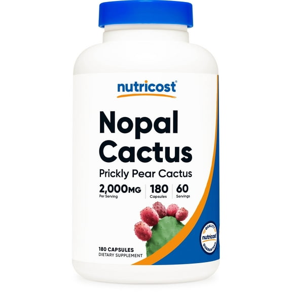 Nutricost Nopal Cactus (2000mg) 180 Vegan Capsules - Prickly Pear Cactus, 60 Servings