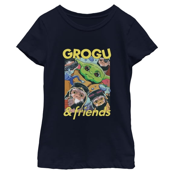 Girls Star Wars: The Mandalorian and Grogu The Child And Friends Collage T Shirt